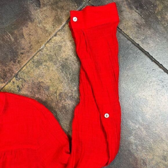 Zac & Rachel Floral Retro Button Up Long Sleeve Top Medium - Picture 8 of 11